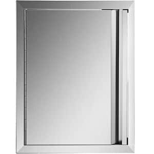 17 in. W x 24 in. H Single BBQ Stainless Steel Access Door with Recessed Handle Outdoor Kitchen Doors for Storage Room
