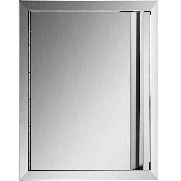 VEVOR 17 in. W x 24 in. H Single BBQ Stainless Steel Access Door with Recessed Handle Outdoor Kitchen Doors for Storage Room
