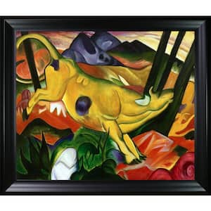 Yellow Cow by Franz Marc Black Matte Framed Animal Oil Painting Art Print 25 in. x 29 in.