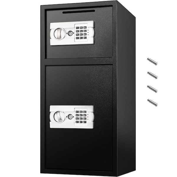 Black 2.6 cu. ft. Large Double Door Security Safe, Steel Safe Box, Strong Box with Digital Lock for Money, Gun, Jewelry