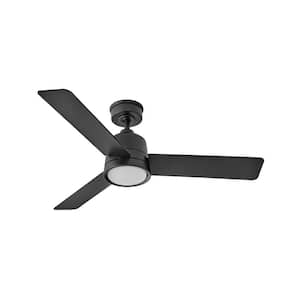 Chet 48.0 in. Indoor/Outdoor Integrated LED Matte Black Ceiling Fan with Remote Control