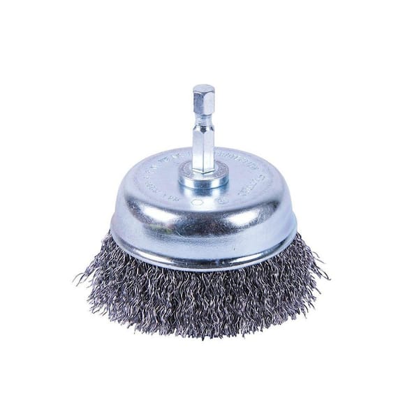 Forney 3 in. x 1/4 in. Shank Fine Crimped Cup Brush