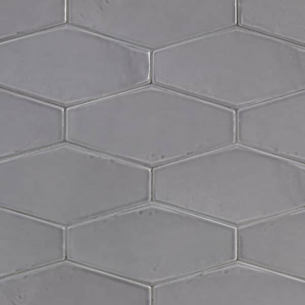 Ivy Hill Tile Birmingham Hexagon Charcoal 4 in. x 8 in. Polished Ceramic Subway Tile Sample