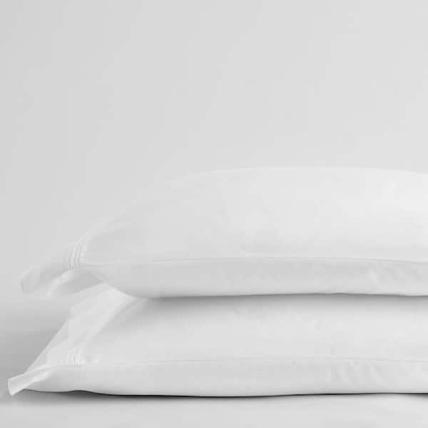 The Company Store Legends White Solid 600-Thread Count Egyptian Cotton Sateen King Pillowcase (Set of 2)
