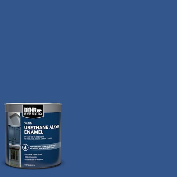 BEHR PREMIUM 1 qt. #PPU15-03 Dark Cobalt Blue Satin Enamel Urethane Alkyd Interior/Exterior Paint