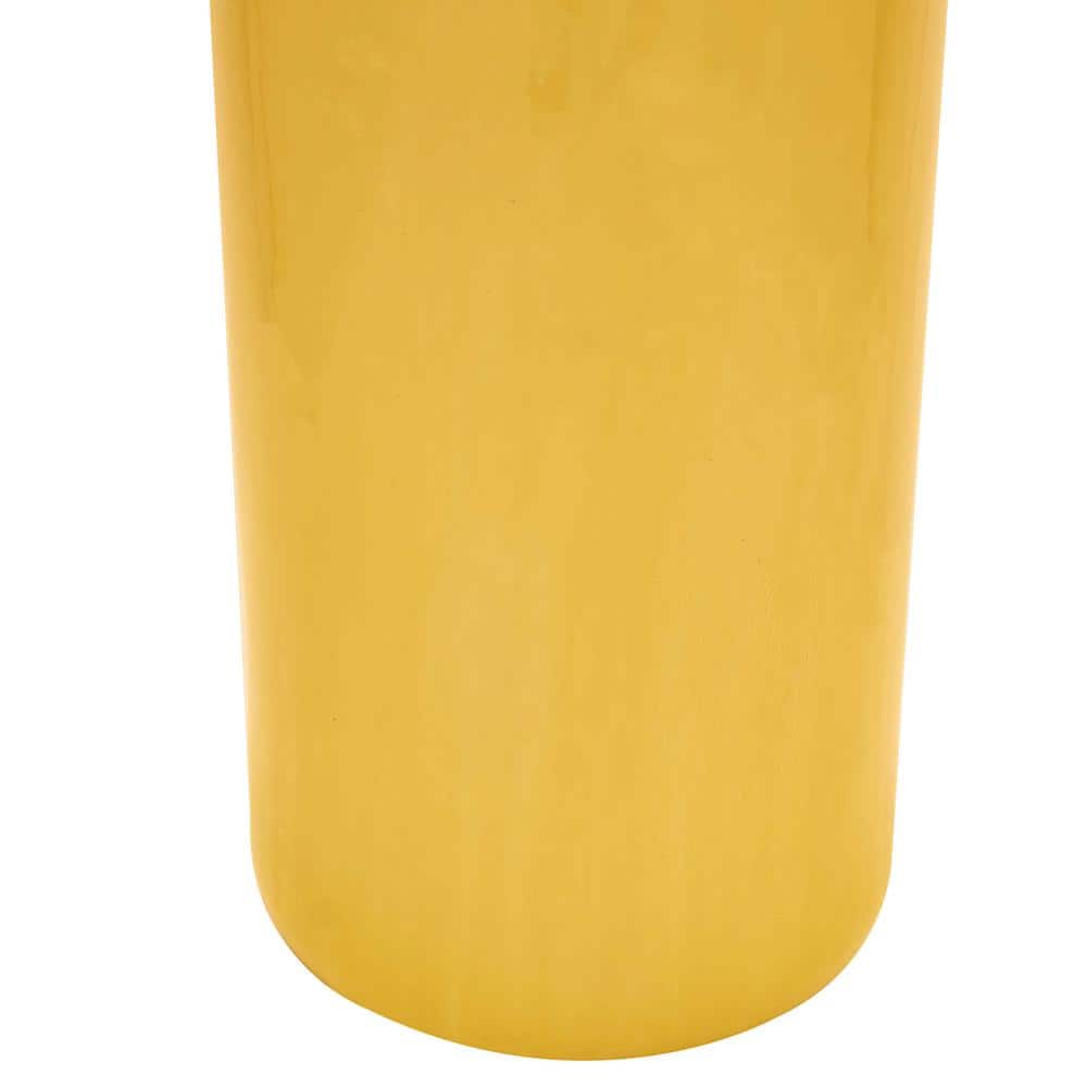 24" Bright Yellow Porcelain Umbrella Stand