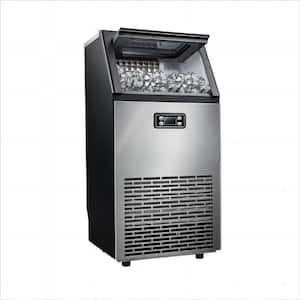 15.28 in. 100 lbs. Freestanding/Built-In Cubed Ice Maker Stainless Steel with Scoop