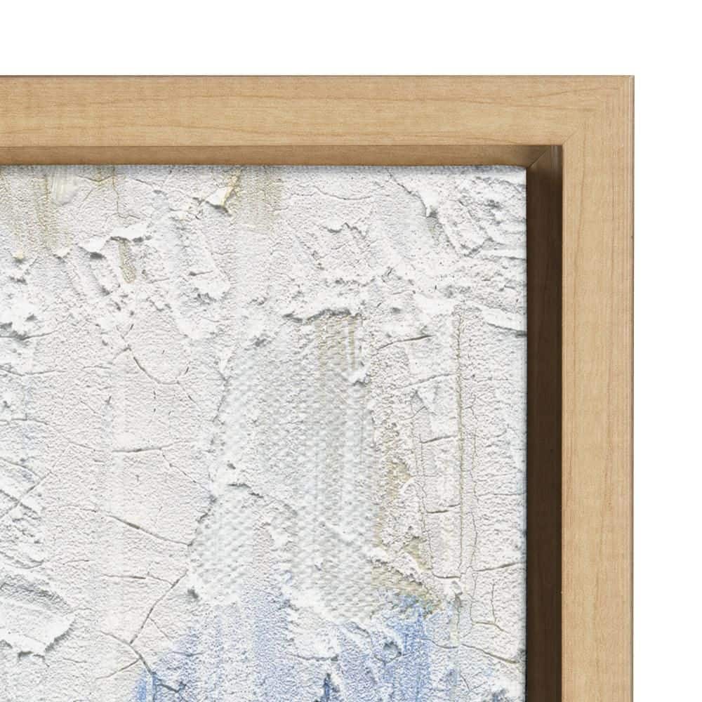 Set of 2 Blue Abstract Canvas Prints with Natural Frames