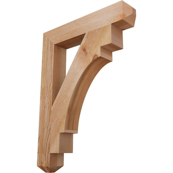 Ekena Millwork 4 in. x 32 in. x 24 in. Western Red Cedar Merced Craftsman Rough Sawn Bracket