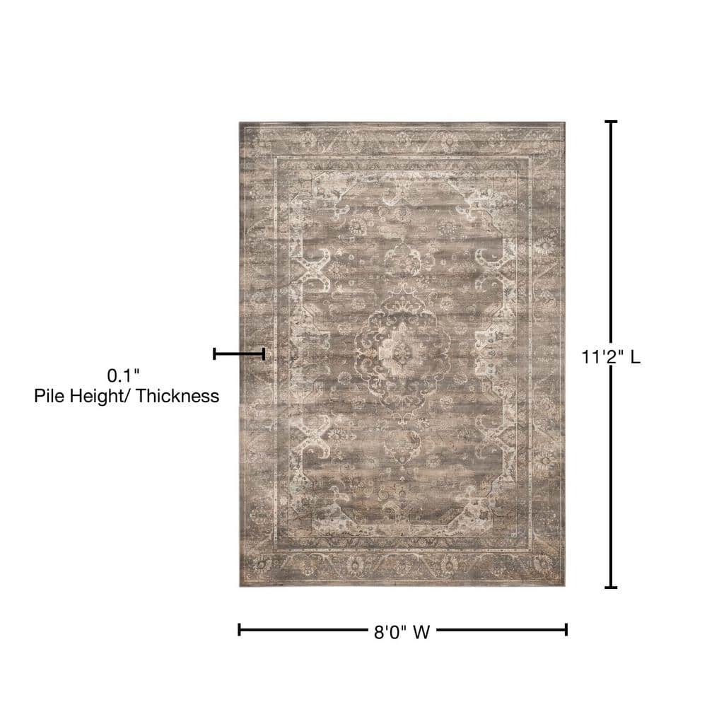 SAFAVIEH Vintage Cennetig Traditional Area Rug, Soft Anthracite, 8' x 10'
