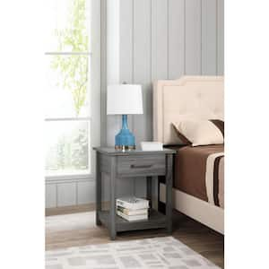 Salem 1-Drawer Gray Nightstand (24 in. H x 20 in. W x 19 in. D)