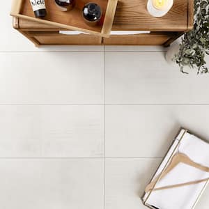 Lungo Ice 12 in. x 24 in. Matte Porcelain Fabric Look Floor and Wall Tile (15.49 sq. ft. / Case)