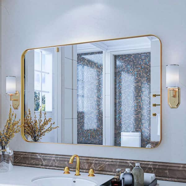 TOOLKISS 48 in. W x 32 in. H Rectangular Aluminum Framed Wall Bathroom ...