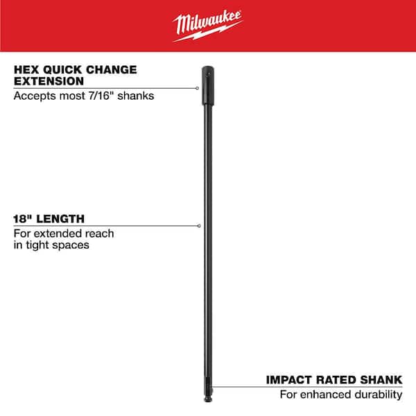 Milwaukee 18 in. x 7/16 in. Bit Extension Bit Extention For
