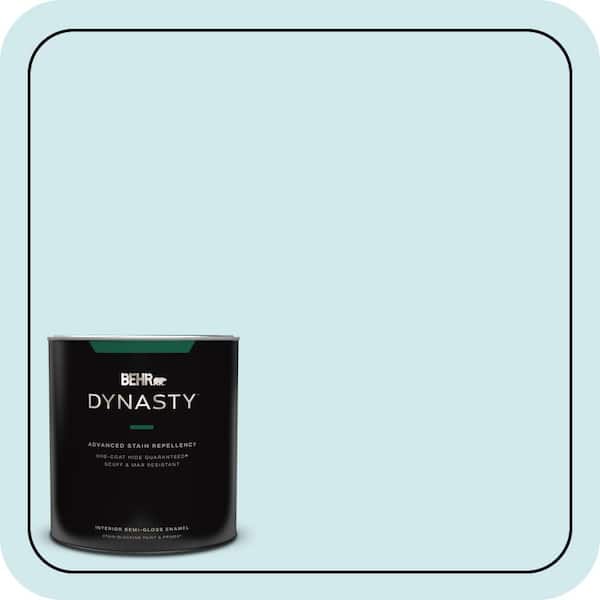 BEHR DYNASTY 1 qt. #540C-1 Mineral Water Semi-Gloss Enamel Interior Stain-Blocking Paint & Primer