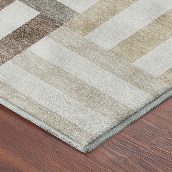 Mayfield Premium Machine Washable Abstract AMF2332 Ivory 2 ft. x 3 ft. Accent Rug