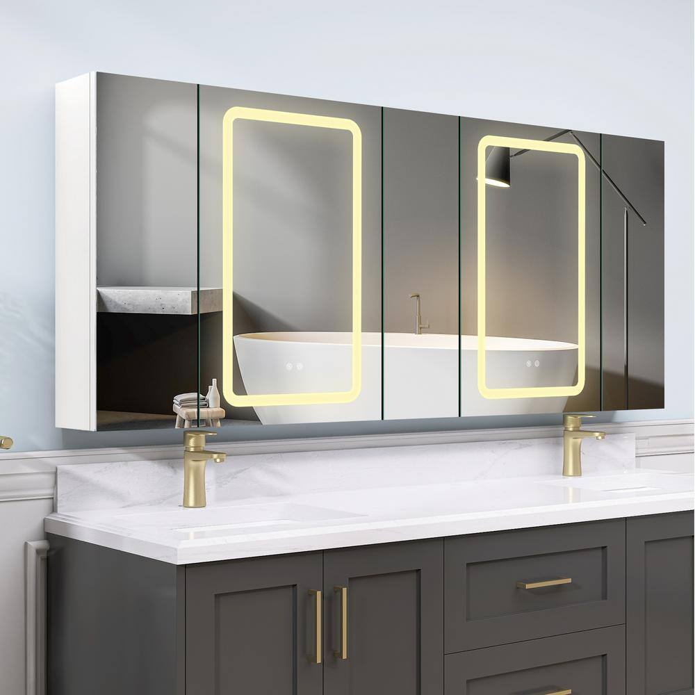 NTQ 70 in. W x 30 in. H Large White Rectangular Aluminum Surface Mount