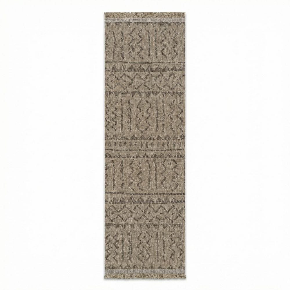 Naturalistic Adobe Natural 3 x 10 ft. Casual Flatwoven Geometric Polypropylene Runner Indoor/Outdoor Area Rug price history on PriceWatchPro
