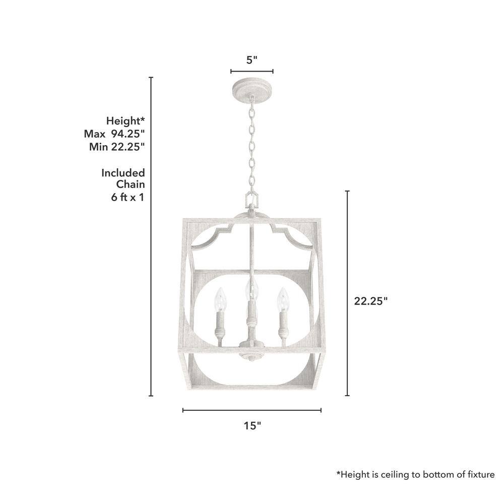 Highland Hill Distressed White Aluminum 4-Light LED Pendant