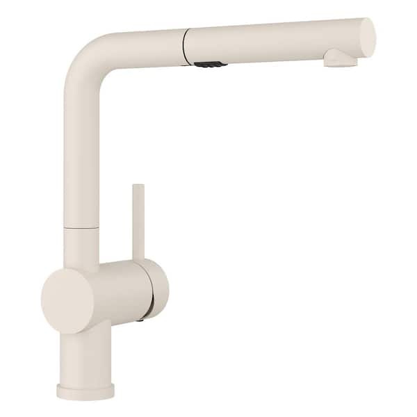 Blanco LINUS Single-Handle Pull-Out Sprayer Kitchen Faucet in Soft White