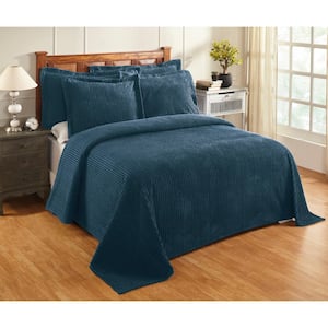 Jullian Collection 3-Piece Teal Full 100% Cotton Tufted Unique Luxurious Bedspread Set