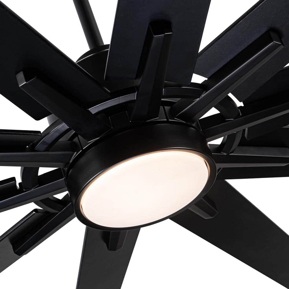 72-Inch Black Plywood Blade Ceiling Fan with LED Light and Remote