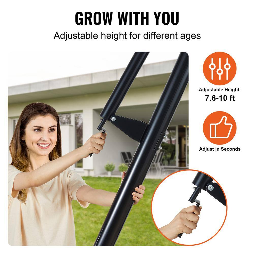 Adjustable Height Portable Multicolor Basketball Hoop with Fillable Base