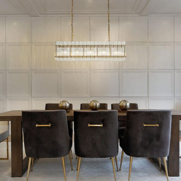 ALOA DECOR 38 in. 5-Light Antique Gold Glam And Modern Handmade