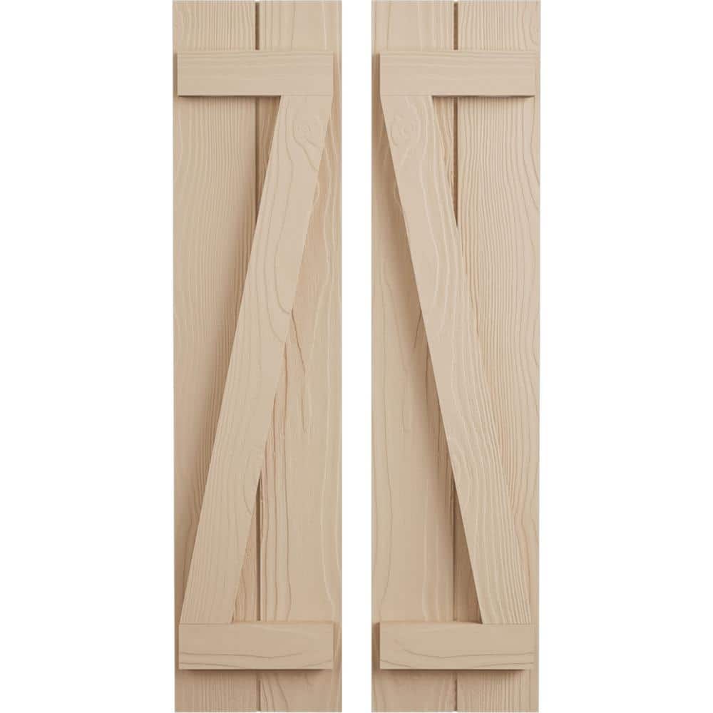 11 in. x 24 in. Timberthane Polyurethane 2-Board Joined Board-n-Batten Sandblasted Faux Wood Shutters w/Z-Board Pair price history on PriceWatchPro