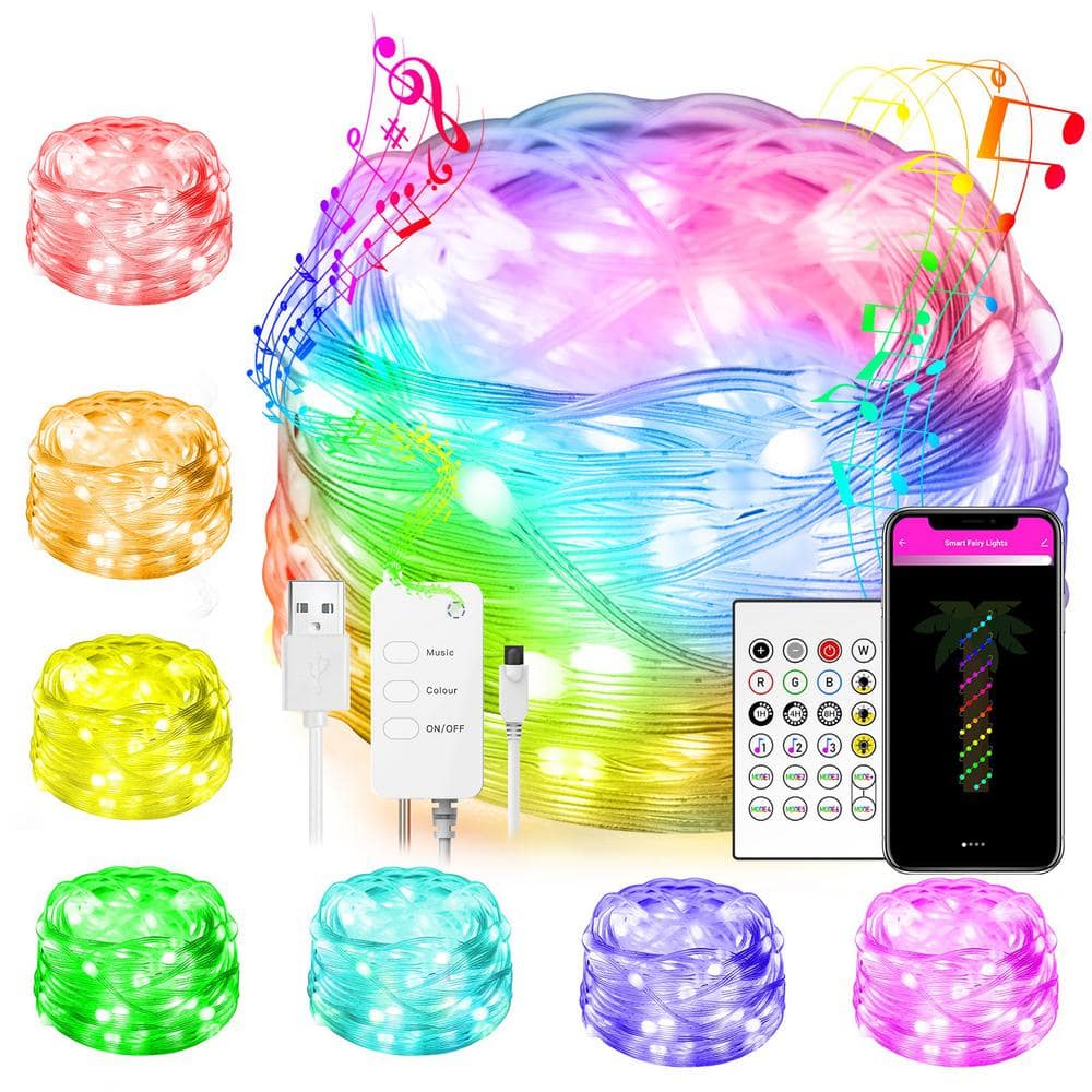 66-Light 33 ft. Outdoor USB or Battery Operated Integrated LED Fairy String