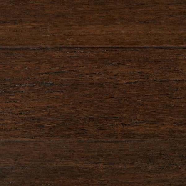 Home Decorators Collection Take Home Sample - Wire Brushed Strand Woven Cocoa Bean Solid Bamboo Flooring - 5 in. x 7 in.