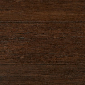 Wire Brushed Strand Woven Cocoa Bean 3/8 in. T x 5-1/5 in. W x 36.22 in. L Solid Bamboo Flooring(26.14 sqft / case)