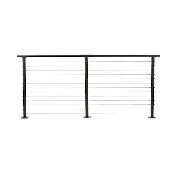 CityPost 8 ft. Deck Cable Railing, 42 in. Base Mount, Bronze