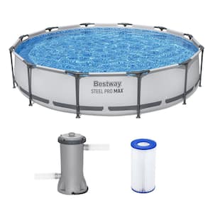 Steel Pro MAX 12 ft. Round 30 in. Deep Above Ground Pool Set