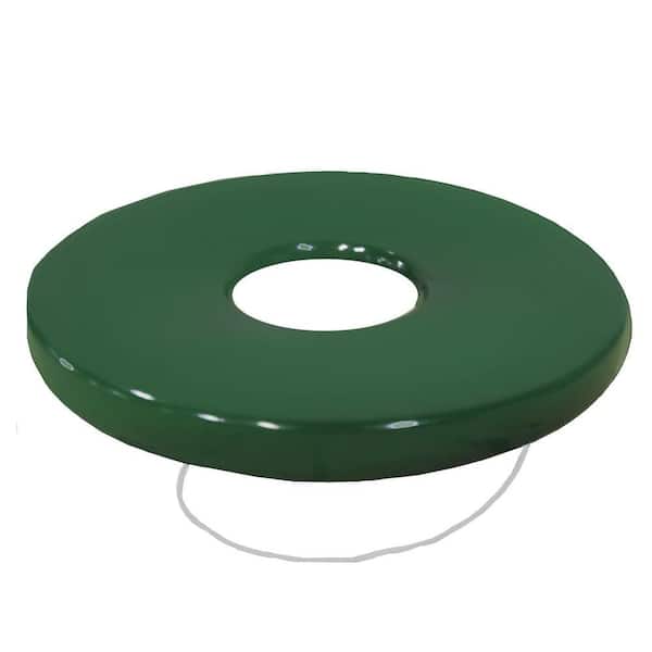 Paris 34 Gal. Green Steel Outdoor Trash Can with Steel Lid and
