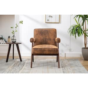 HOMEFUN Mid Century Modern Coffee Microfiber Accent Armchair with