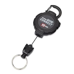 Quik-Connect 15 Key Capacity Key Management Removable and Retractable Keychain with Carabiner Clip