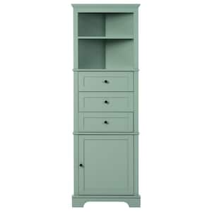 Anky 23 in. W x 13.4 in. D x 68.9 in. H Green MDF Freestanding Bathroom Storage Linen Cabinet