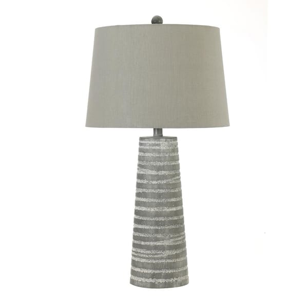 Fangio Lighting 28 in. Casual Grey Indoor Table Lamp with Decorator Shade