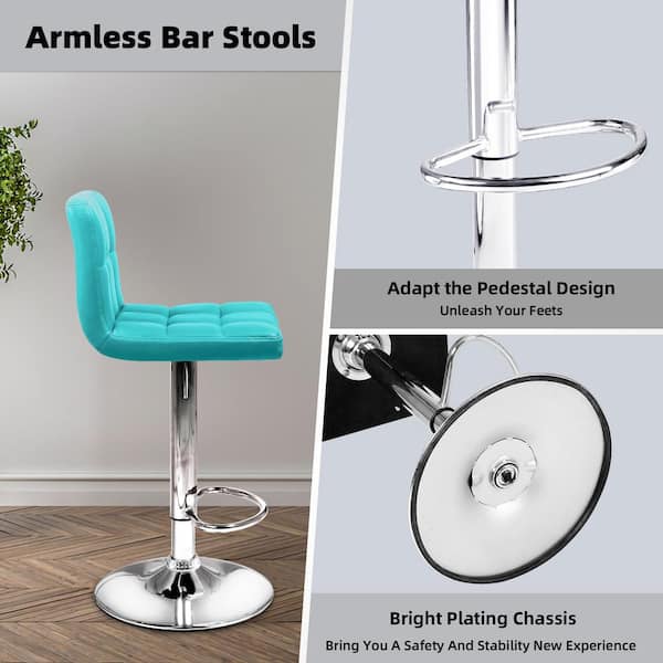 Walnew adjustable armless swivel bar stools with best sale pu leather