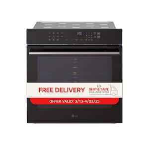 24 in. 3.0 Cu. Ft. Smart Single Electric Wall Oven with Pro Bake Convection, Air Fry and Air Sous Vide in Black