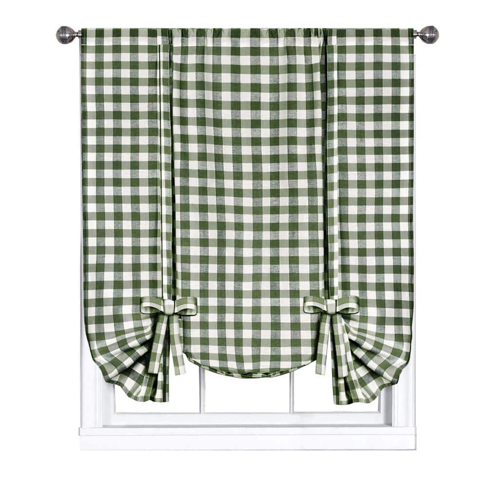 Trinity Buffalo Check Plaid Cotton Blend Kitchen Curtains