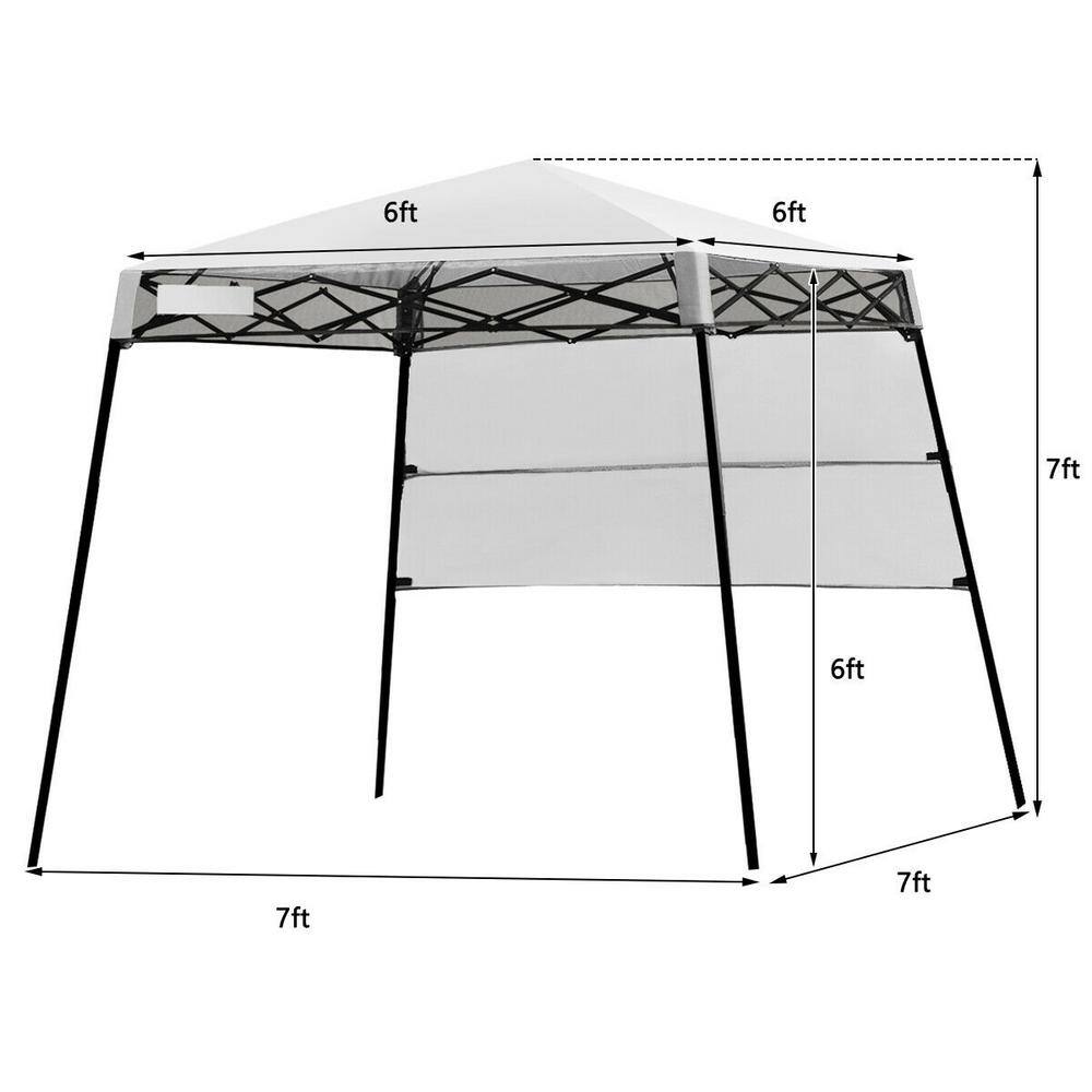 Gray 7 x 7 ft Adjustable Portable Canopy Tent with Backpack