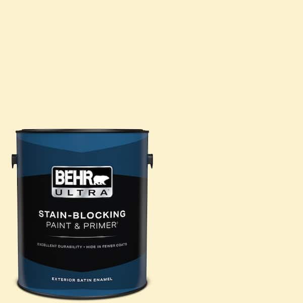 BEHR ULTRA 1 gal. #P280-1 Summer Bliss Satin Enamel Exterior Paint & Primer