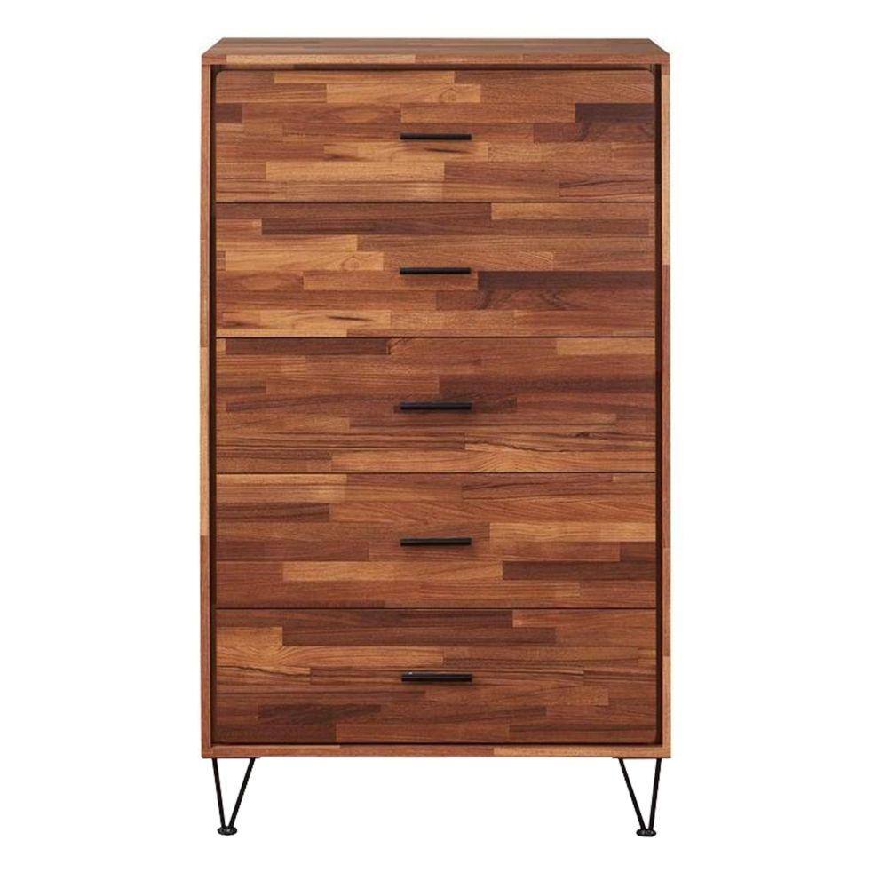 Enchanting Walnut Brown Wooden Chest with Felt-Lined Drawers