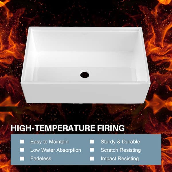 HOMLYLINK Workstation Kitchen Sink 33 in. White Porcelain