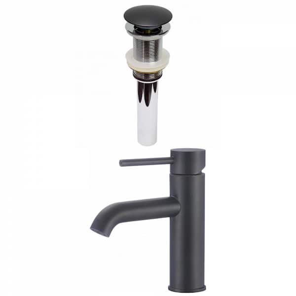 Unbranded Roxy Single Handle High Arc Single Hole Bathroom Faucet with Deckplate Included in Black 3 in. W 16GS-29490