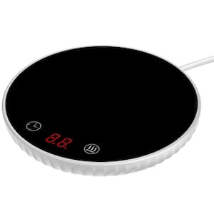 1-Cup White Corded Desktop Electric Ceramic Cup Warmer with Overheating Protection Smart Timer 2 Temperature Levels