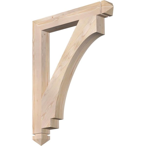 Ekena Millwork 3.5 in. x 36 in. x 28 in. Douglas Fir Imperial Arts and Crafts Smooth Bracket