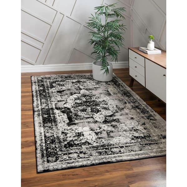 Sofia Salle Garnier Black 7' 0 x 10' 0 Area Rug